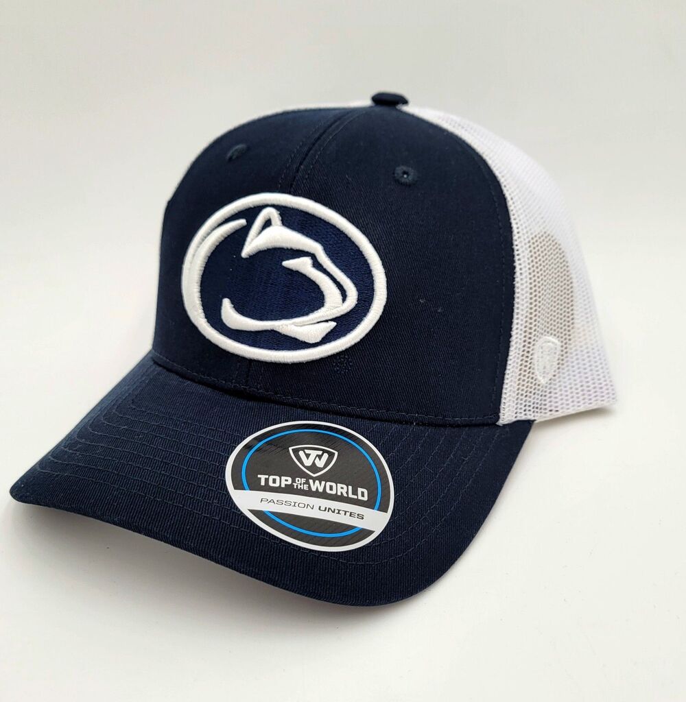 Penn State Nittany Lions Trucker Hat Top of the World Navy/White Snapback NEW